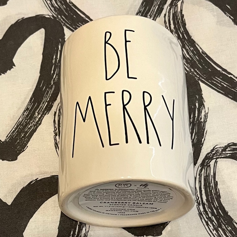 Rae Dunn Be Merry Candle Holiday Christmas